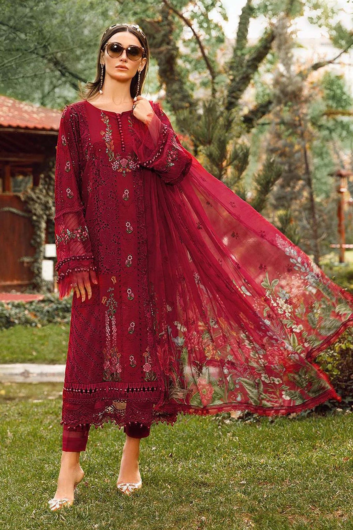 Voyage A Luxe by Maria B Unstitched 3 Piece Luxury Eid Lawn Collection'2023-MVL-09-A