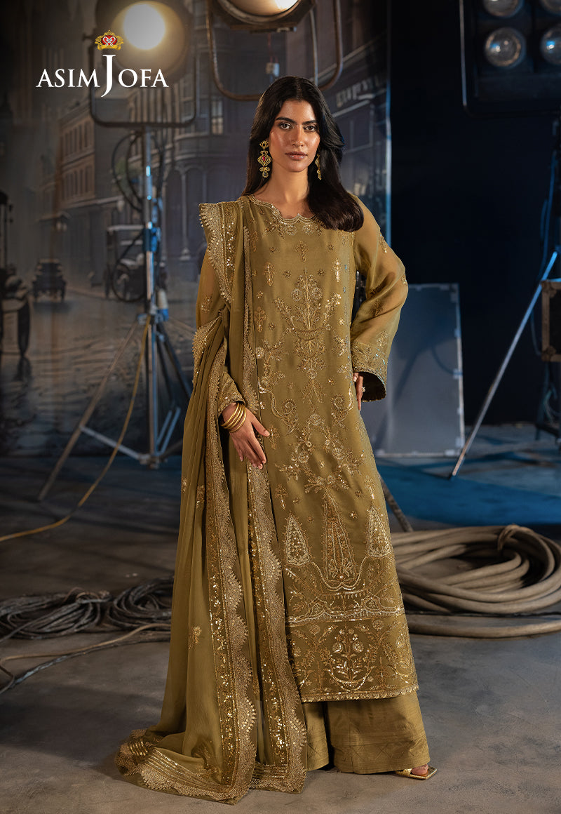 Asim Jofa LUXURY FESTIVE DROP 2 Ajlf-15 Embroidered Chiffon 3 Pcs