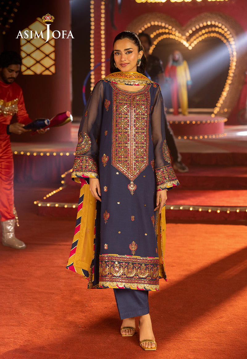 Asim Jofa LUXURY FESTIVE DROP 2 Ajlf-16 Embroidered Chiffon 3 Pcs