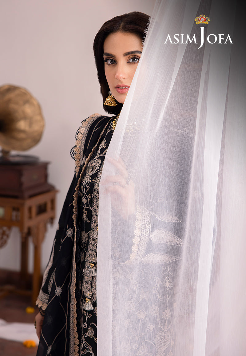 Asim Jofa Shadow Work '23 Ajsw-27 Embroidered Poly Viscose 3 Pcs