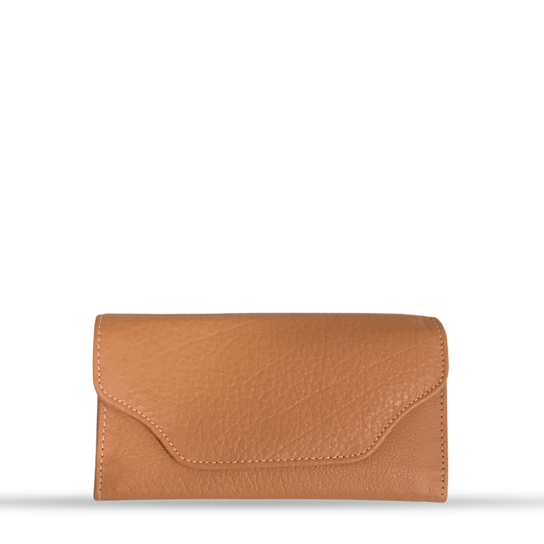 Leather long crocodile wallet 3 folds Orange - Bag X
