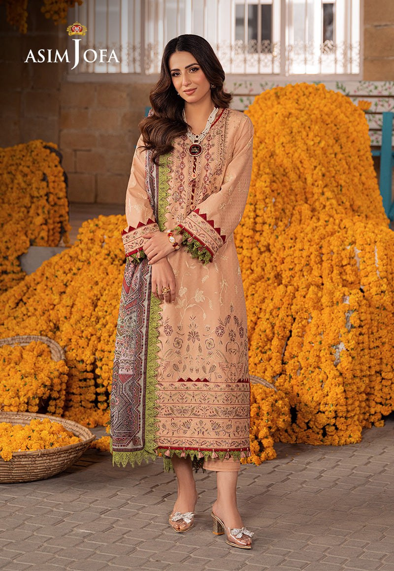 Asim Jofa Aira Summer Prints Ajar-31 Embroidered Jacquard 3 Pcs