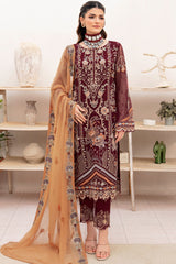 Chevron by Ramsha Unstitched 3 Piece Chiffon Vol-07 Collection'2023-A-712