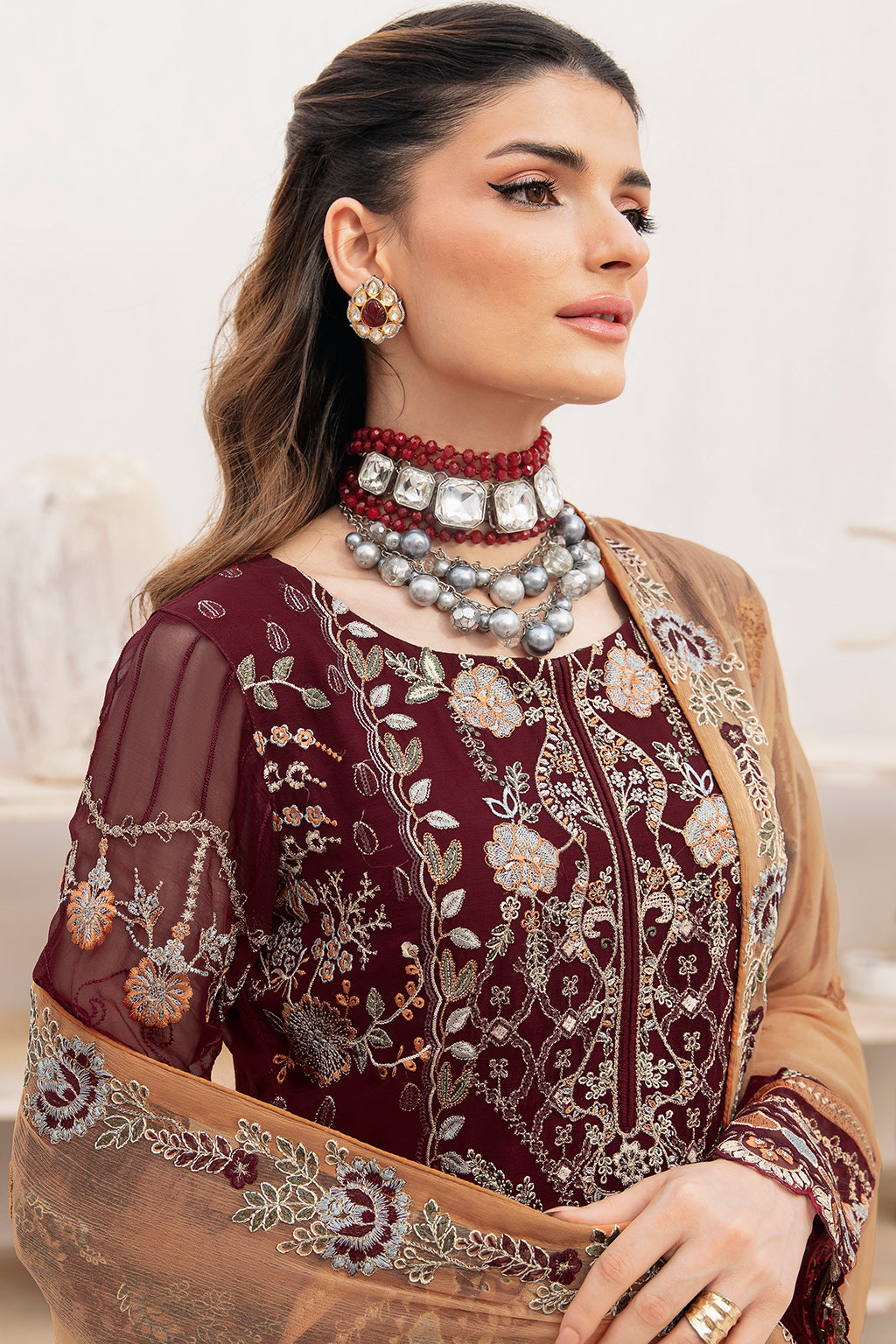 Chevron by Ramsha Unstitched 3 Piece Chiffon Vol-07 Collection'2023-A-712