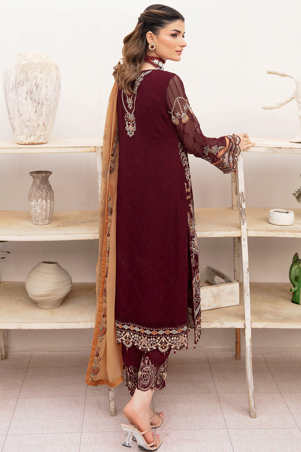 Chevron by Ramsha Unstitched 3 Piece Chiffon Vol-07 Collection'2023-A-712