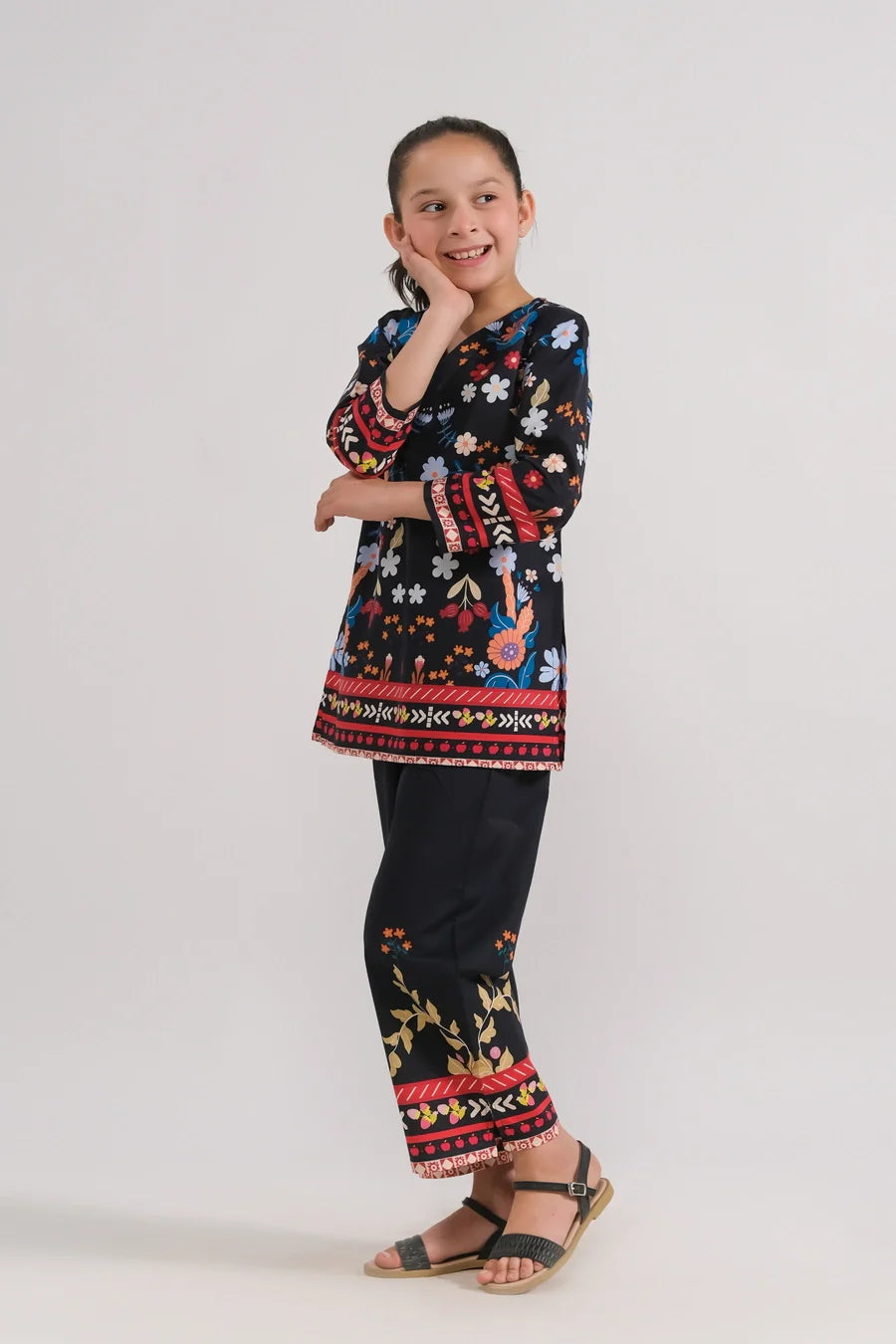 Dhaga Stitched 2 Piece Premium Cambric Kids Collection'2025-cherry