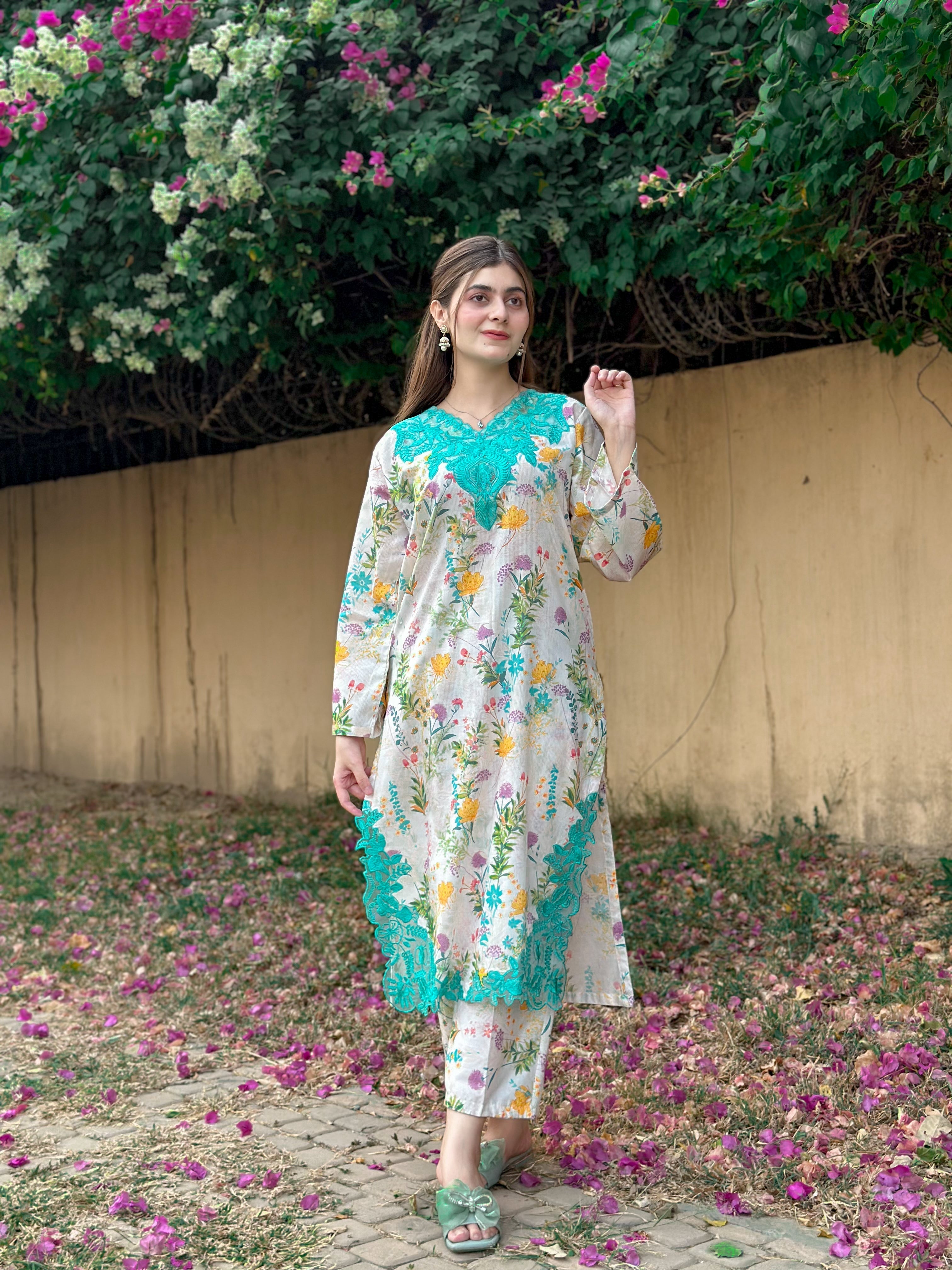 BK Clothings Stitched 2 Piece Lawn Collection-Floral forast