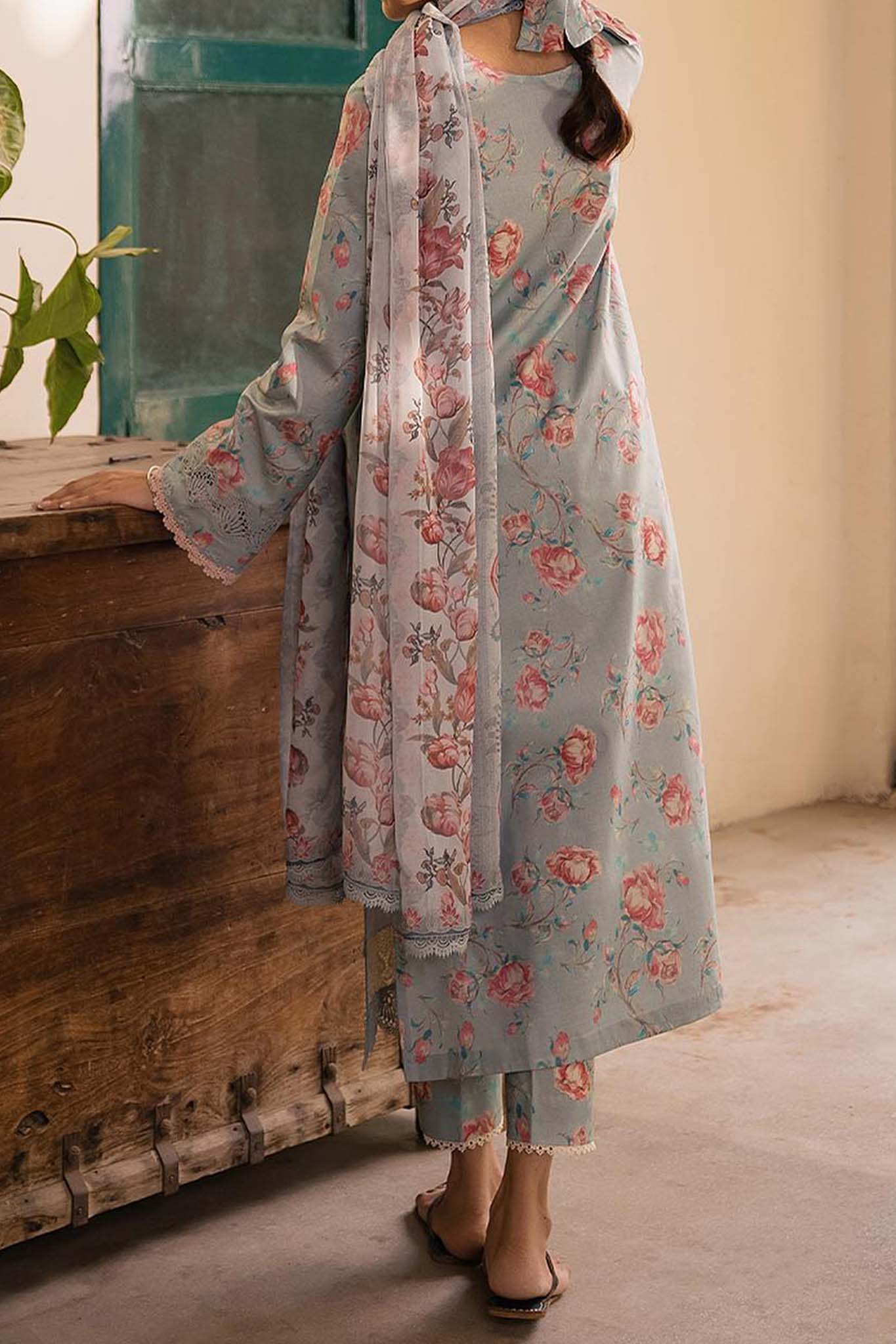 Shezlin by Aabyaan Unstitched 3 Piece Chikankari Print Lawn Collection'2023-AC-04