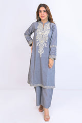 Miorah By Ayla Studio Stitched Solid Embroidered Co-ord -Fitoor