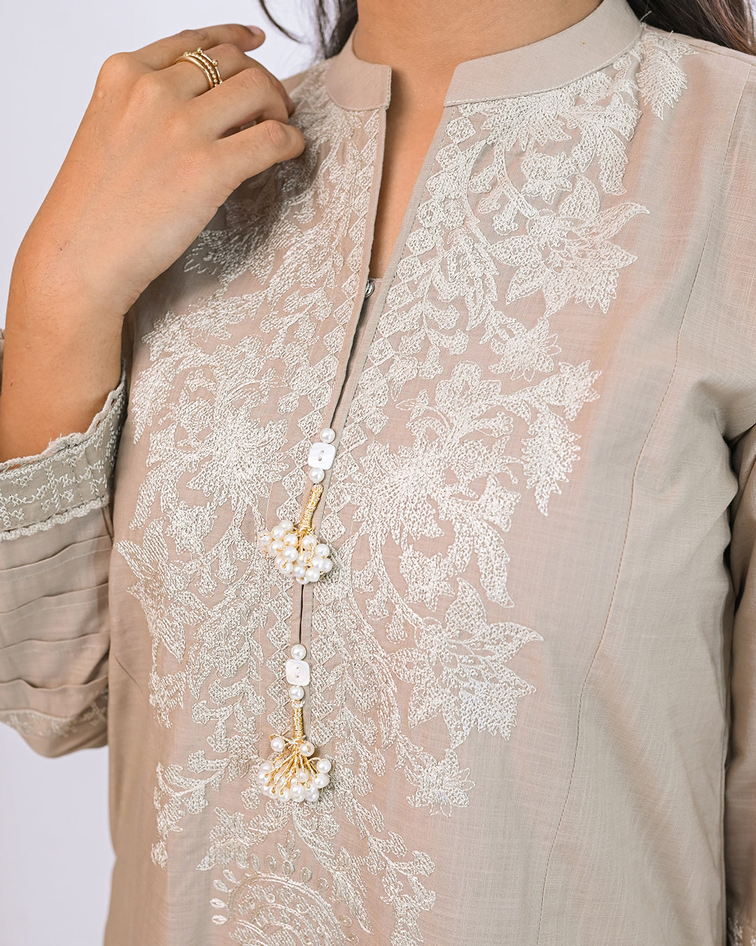 Miorah By Ayla Studio Stitched Solid Embroidered Co-ord -Arzoo