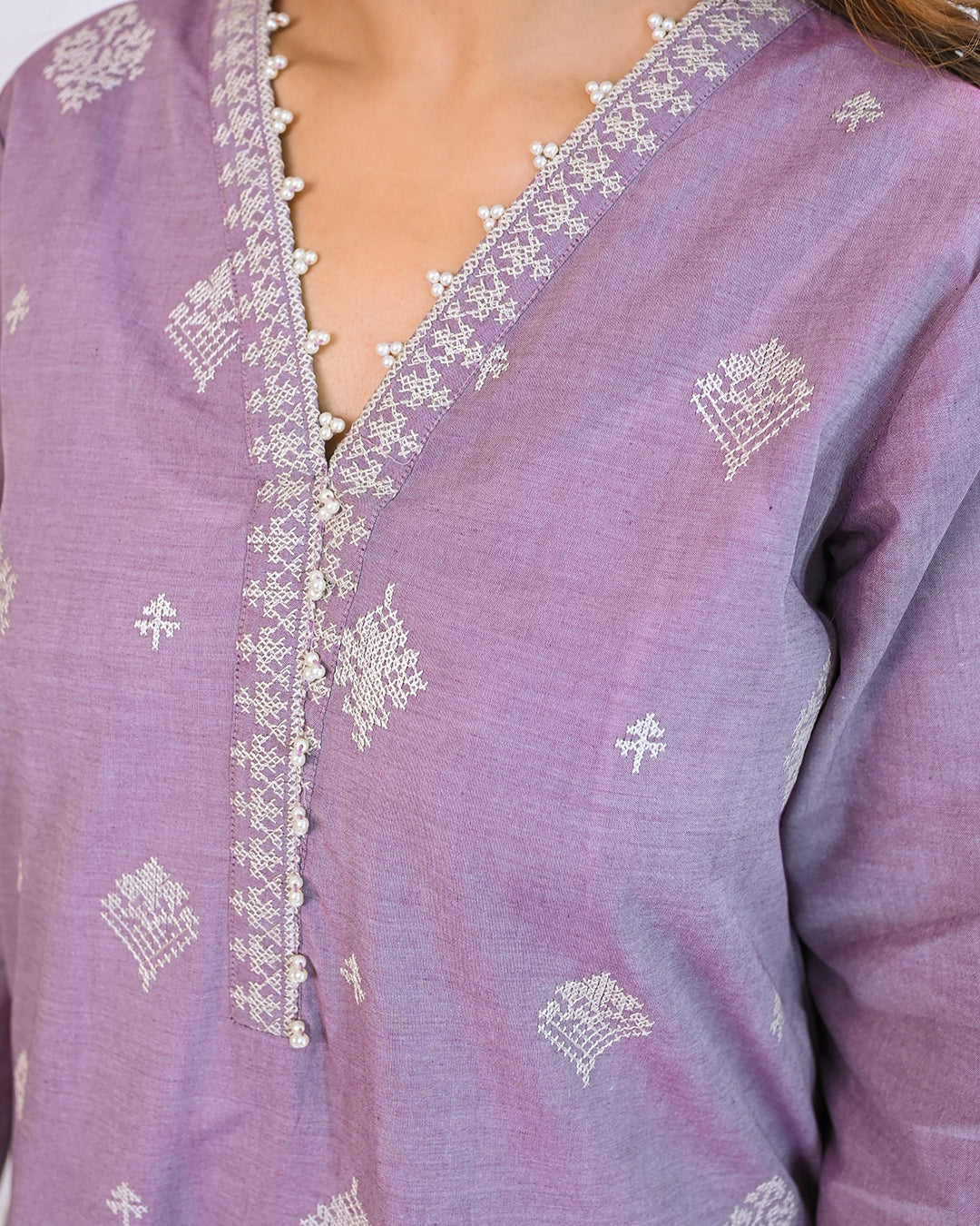 Miorah By Ayla Studio Stitched Solid Embroidered Co-ord - Tamana