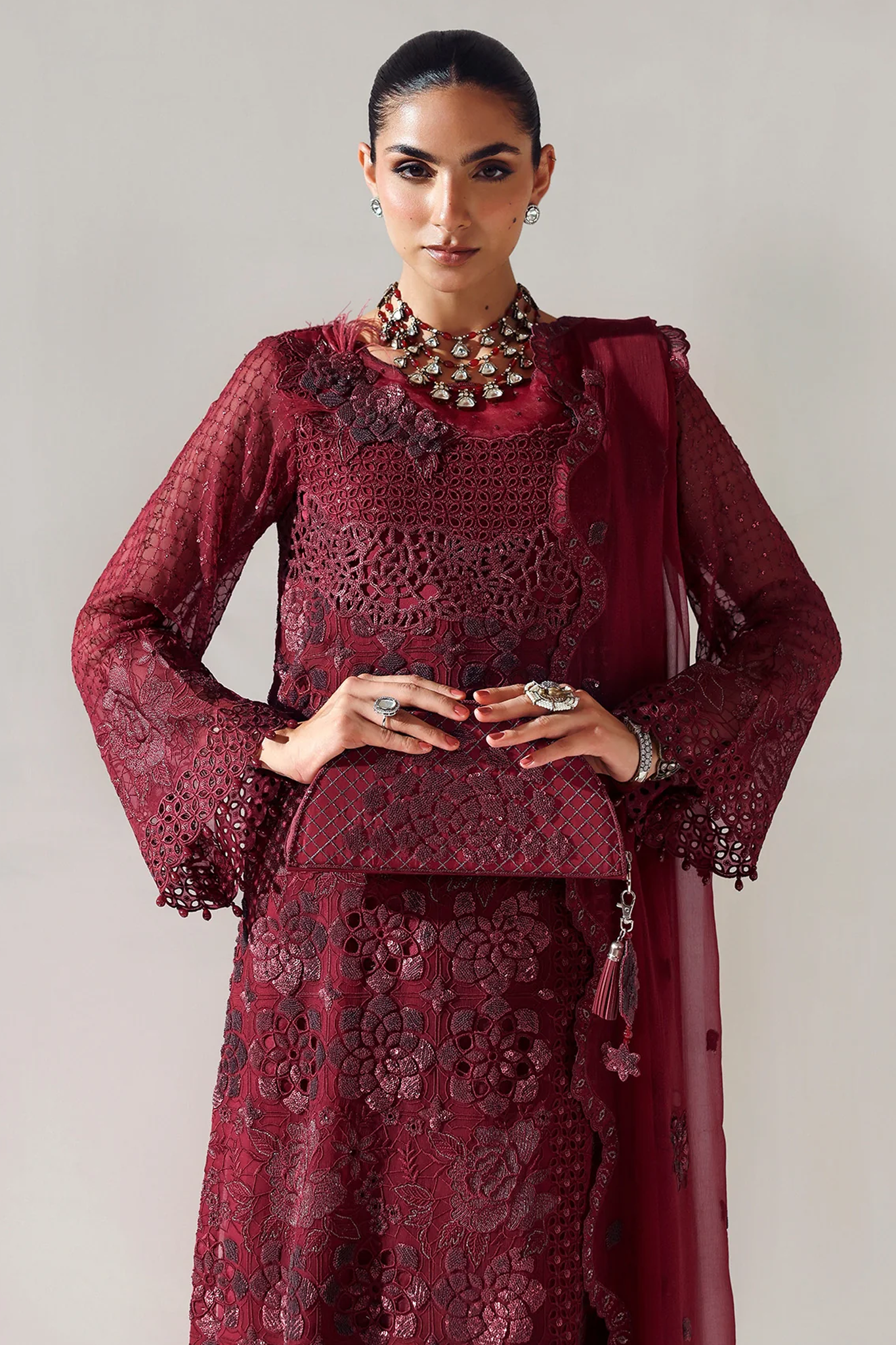 Aymal By Alizeh Unstitched 3 Piece Formals Vol-02 Collection'2025-BCH-2200-Rika-Maroon