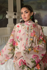 Fresco By Sheenora Stitched 3 Piece Lawn Edit Collection'2024-Musk Pink