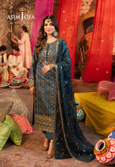 Asim Jofa Chamak Damak Pret Ajcdb-01 Embroidered Twisted Silk Stitched 3 Pcs