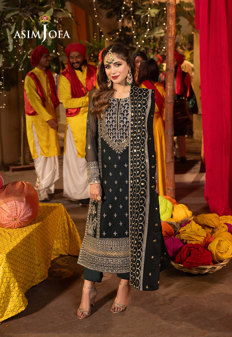 Asim Jofa Chamak Damak Pret Ajcdb-06 Embroidered Chiffon Stitched 3 Pcs
