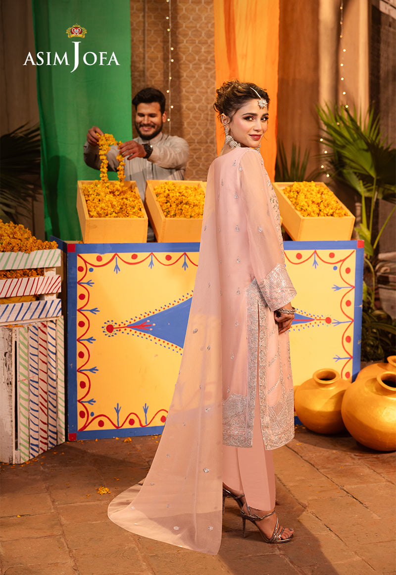 Asim Jofa Chamak Damak Pret Ajcdb-14 Embroidered Chiffon Stitched 3 Pcs
