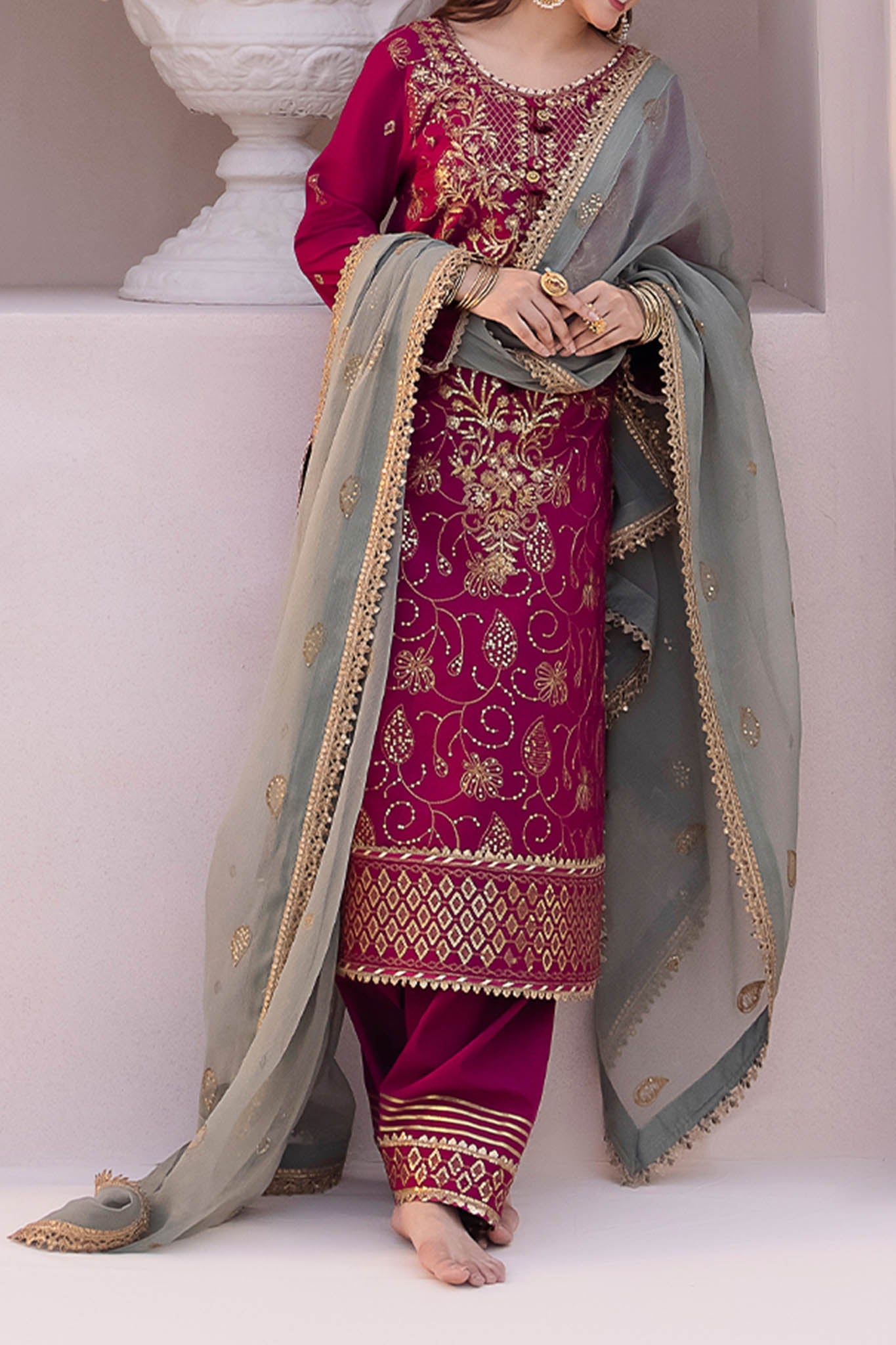 Dhanak Rang By Asim Jofa Unstitched 3 Piece Formals Collection'2024-AJCF-12