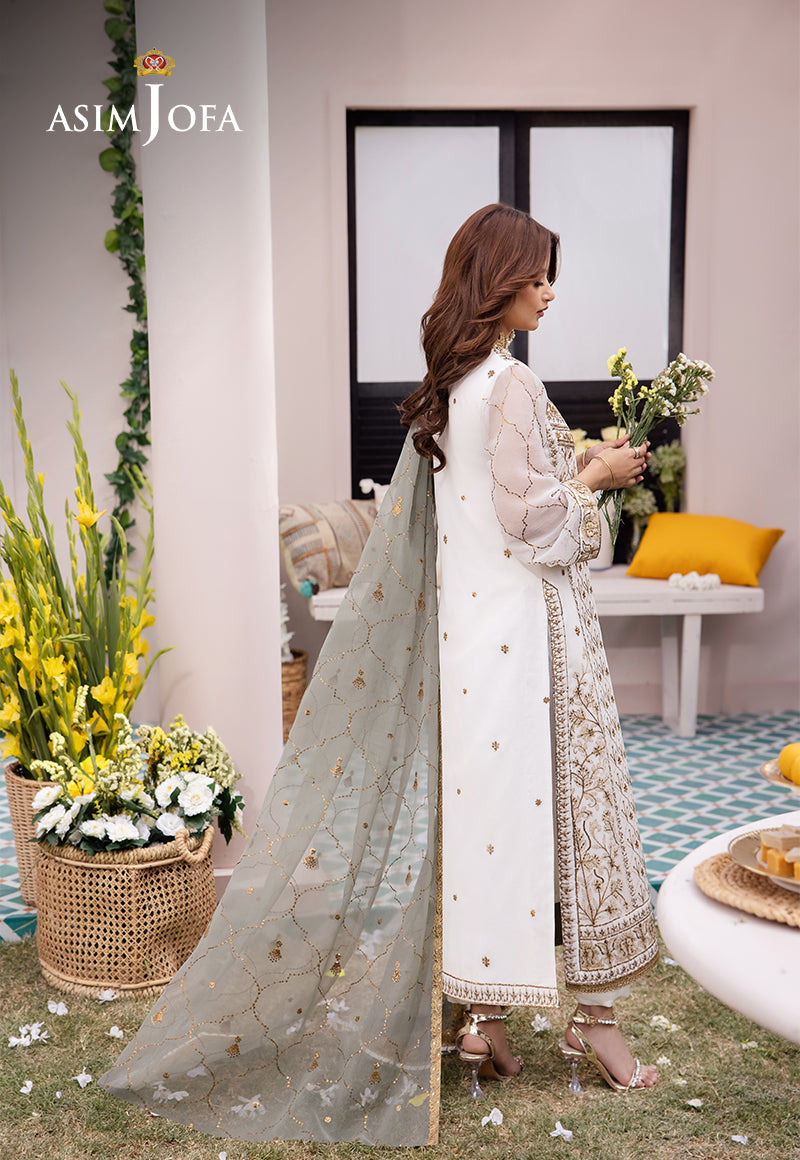 Asim Jofa Festive Luxe Pret Ajcfb-17 Embroidered Chiffon Stitched 3 Pcs