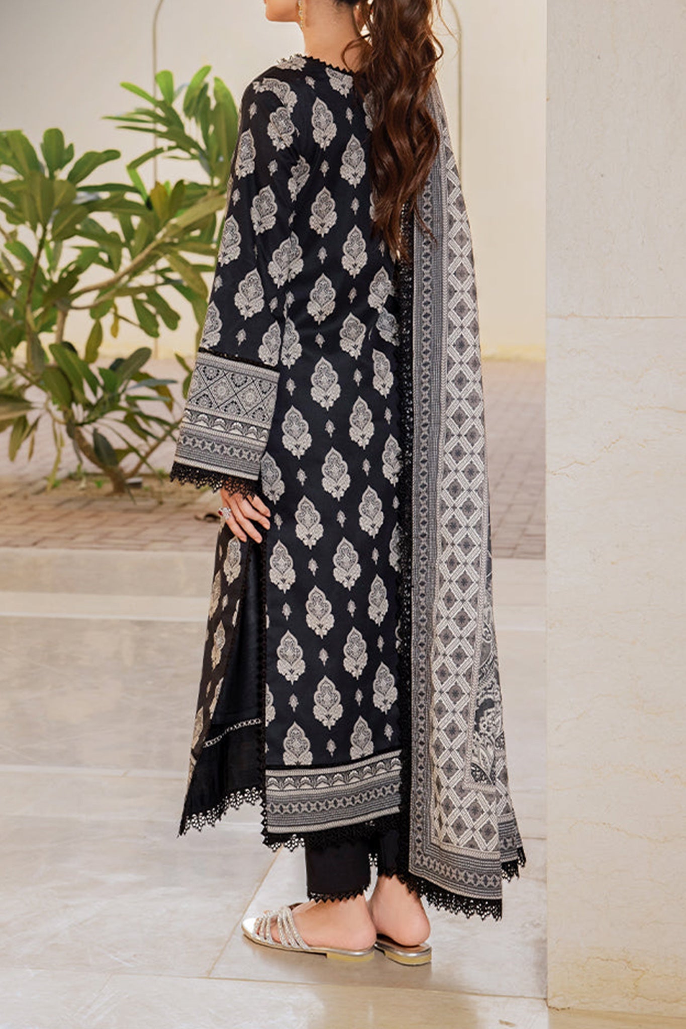 Monochrome By Asim Jofa Unstitched 3 Piece Digital Lawn Collection'2024-AJCM-06