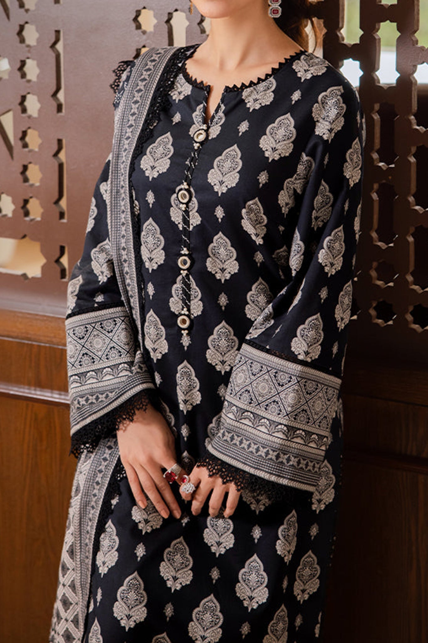 Monochrome By Asim Jofa Unstitched 3 Piece Digital Lawn Collection'2024-AJCM-06