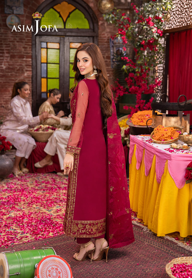 Asim Jofa Festive Luxe Pret Ajemb-23 Embroidered Organza Stitched 3 Pcs