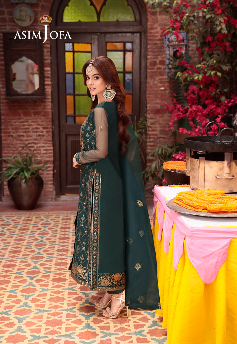 Asim Jofa Festive Luxe Pret Ajemb-25 Embroidered Organza Stitched 3 Pcs
