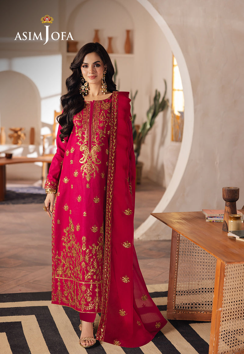 Asim Jofa Heeriye Pret Ajheb-08 Embroidered Jumbo Silk Stitched 3 Pcs