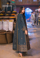Asim Jofa Chamkeeli Pret Ajkkb-09 Embroidered Twisted Silk Stitched 3 Pcs