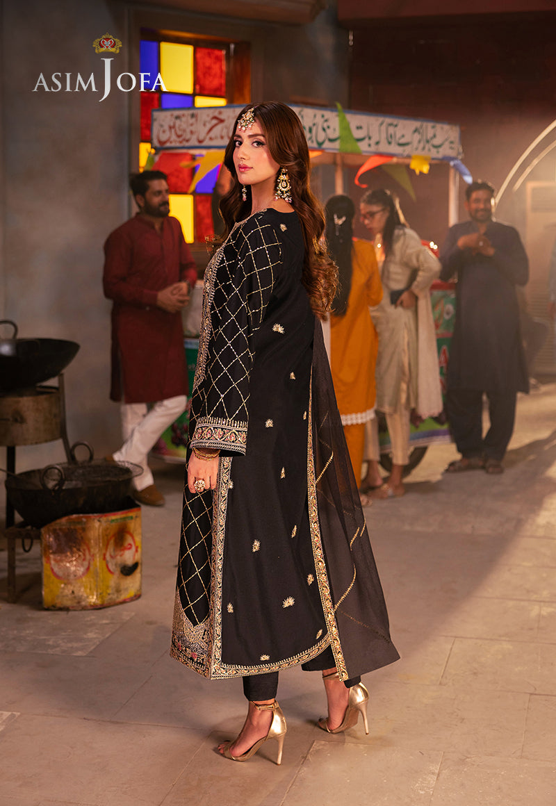 Asim Jofa Chamkeeli Pret Ajkkb-02 Embroidered Twisted Silk Stitched 3 Pcs
