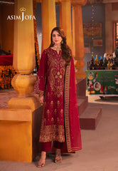 Asim Jofa Chamkeeli Pret Ajkkb-19 Embroidered Twisted Silk Stitched 3 Pcs