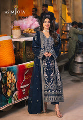 Asim Jofa Chamkeeli Pret Ajkkb-25 Embroidered Twisted Silk Stitched 3 Pcs