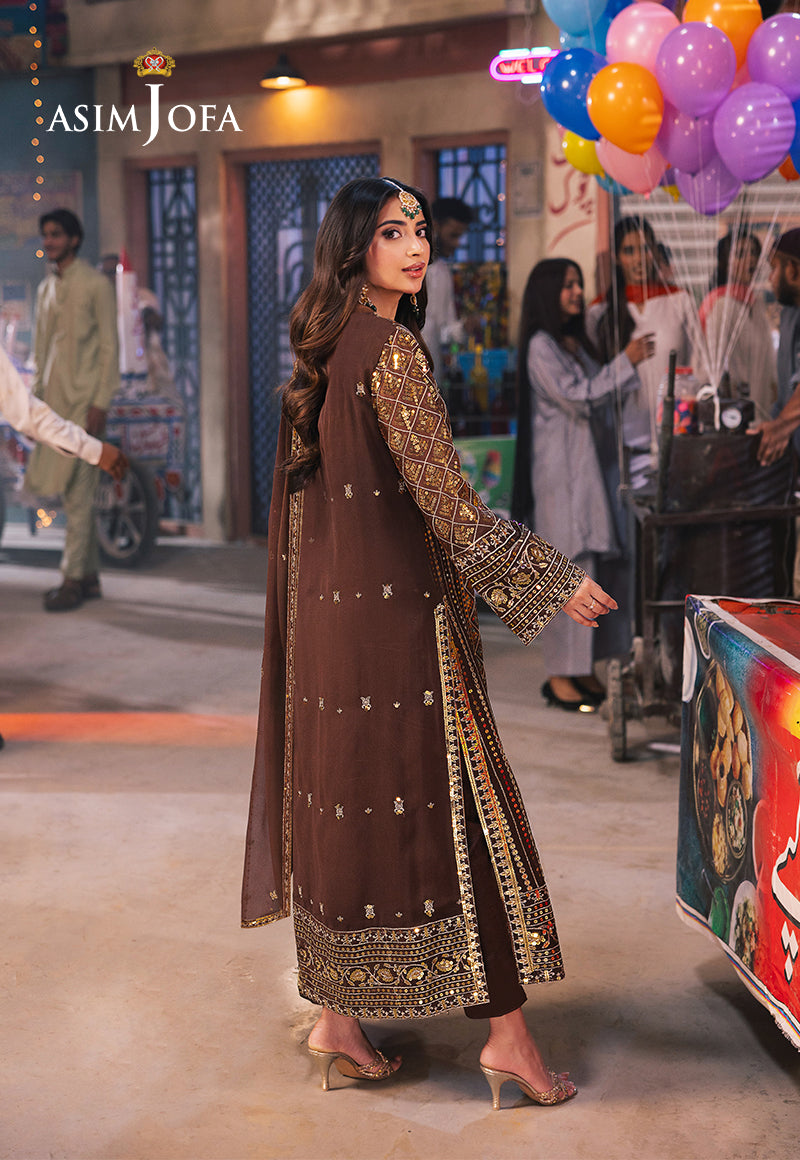 Asim Jofa Chamkeeli Pret Ajkkb-30 Embroidered Chiffon Stitched 3 Pcs