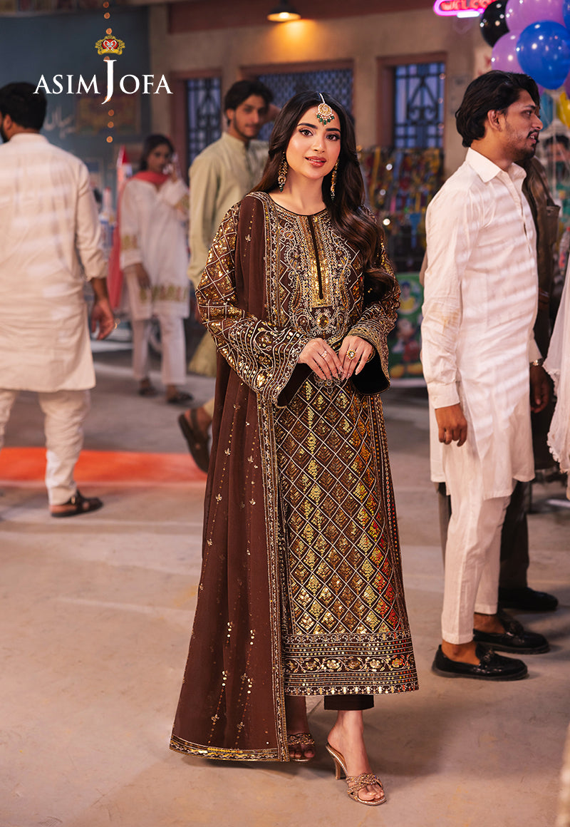 Asim Jofa Chamkeeli Pret Ajkkb-30 Embroidered Chiffon Stitched 3 Pcs