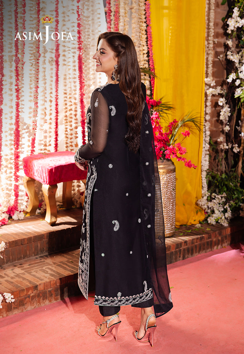 Asim Jofa Jag Mag Pret Ajmjb-01 Embroidered Chiffon Stitched 3 Pcs