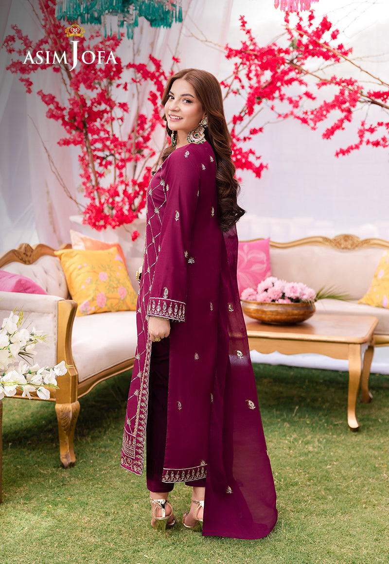 Asim Jofa Jag Mag Pret Ajmjb-03 Embroidered Lawn Silk Stitched  3 Pcs