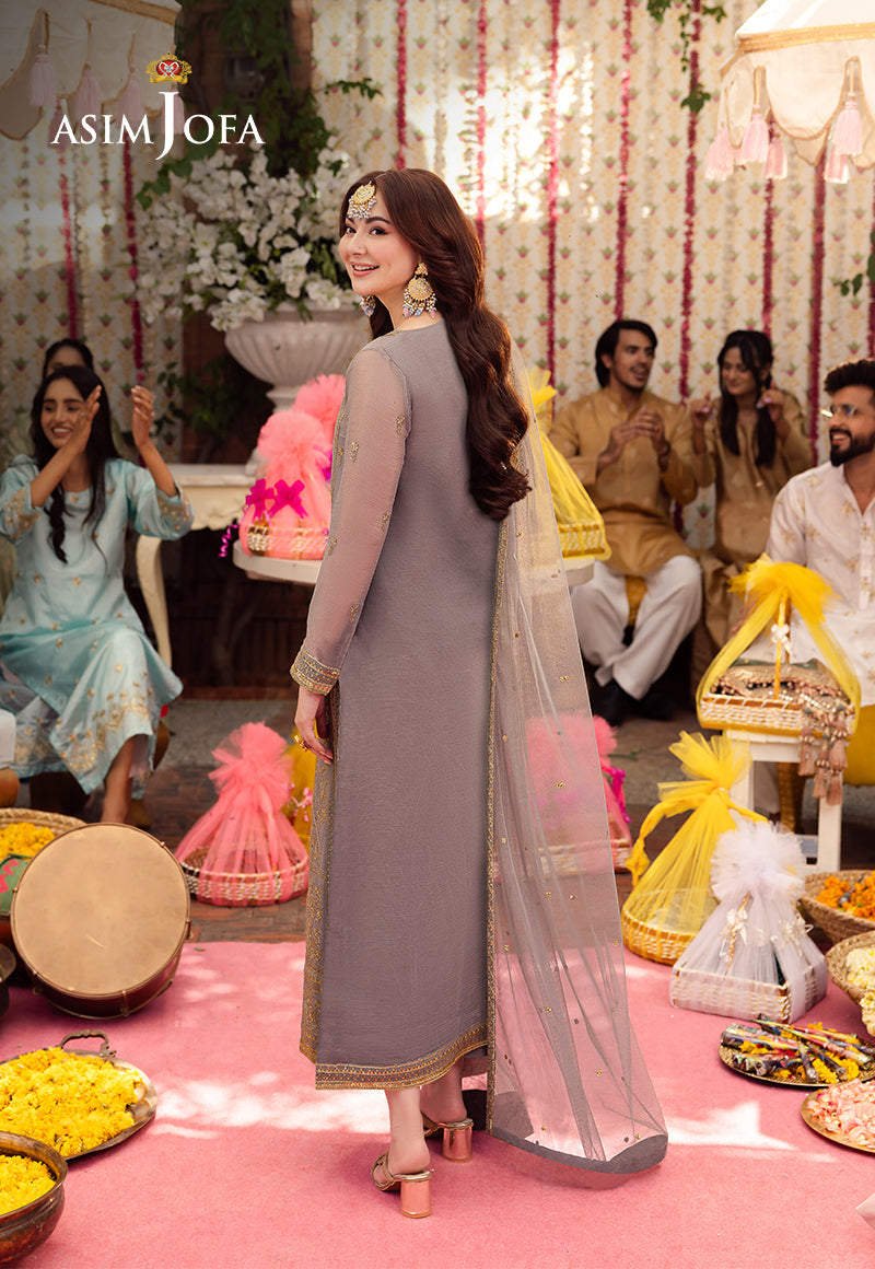 Asim Jofa Jag Mag Pret Ajmjb-27 Embroidered Chiffon Stitched 3 Pcs