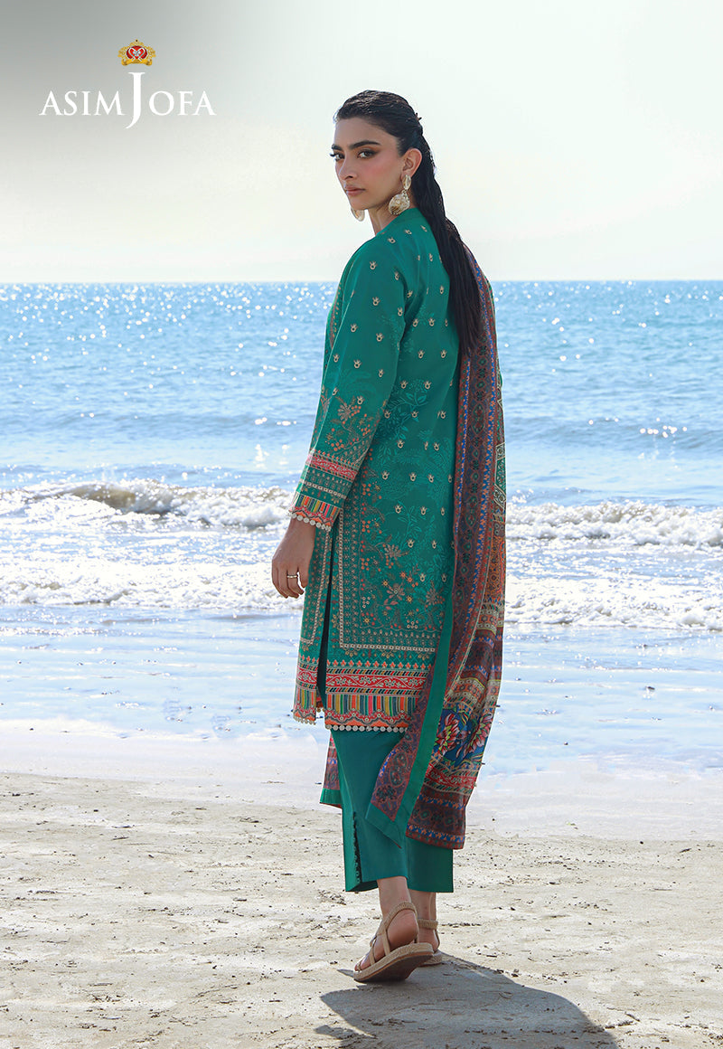 Asim Jofa Essential Pret Drop 7 Ajpb-157 Printed Arabic Lawn 3 Pcs