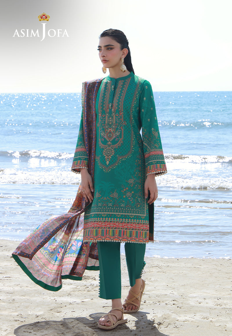 Asim Jofa Essential Pret Drop 7 Ajpb-157 Printed Arabic Lawn 3 Pcs