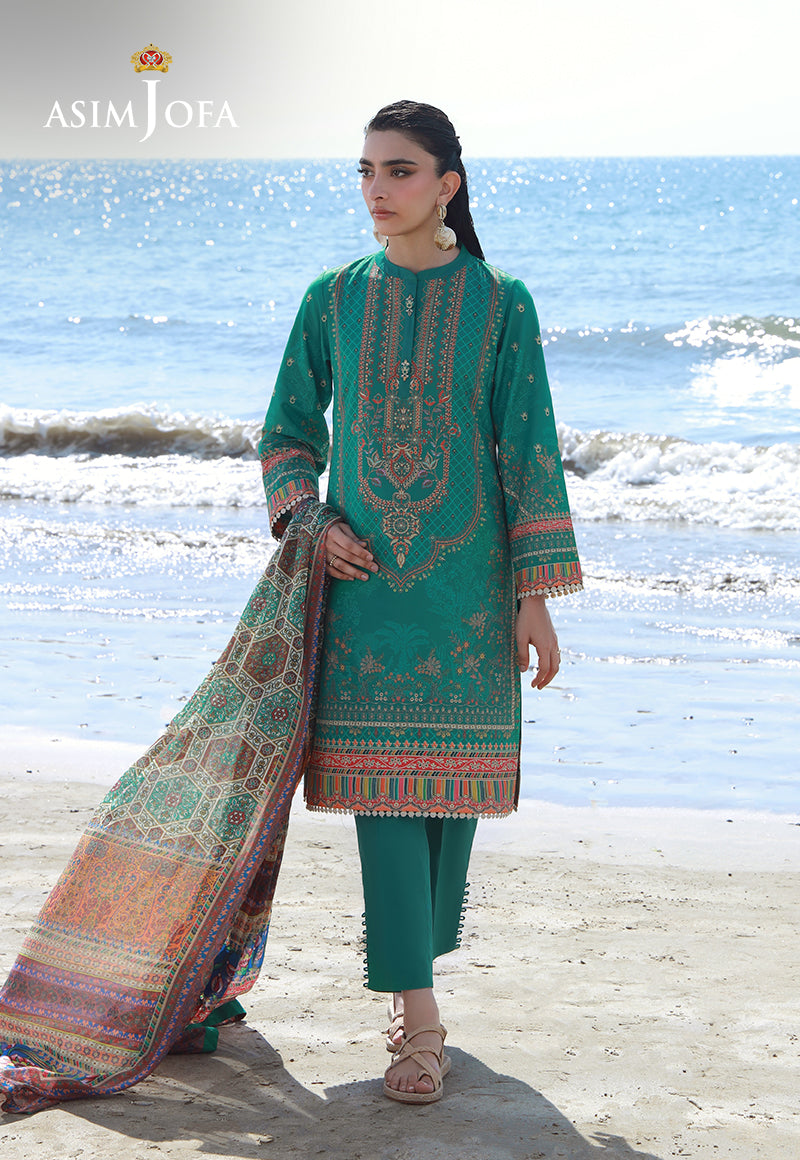 Asim Jofa Essential Pret Drop 7 Ajpb-157 Printed Arabic Lawn 3 Pcs