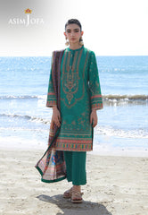 Asim Jofa Essential Pret Drop 7 Ajpb-157 Printed Arabic Lawn 3 Pcs