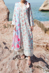 Summer Together By Afrozeh Unstitched 3 Piece Lawnkari Vol-02 Collection'2024-AL-10-Topaz