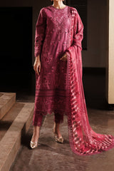 Afrozeh Unstitched 3 Piece Festive Emb Chikankari Lawn Collection'2024-ALV-09-Cordovan