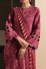 Afrozeh Unstitched 3 Piece Festive Emb Chikankari Lawn Collection'2024-ALV-09-Cordovan