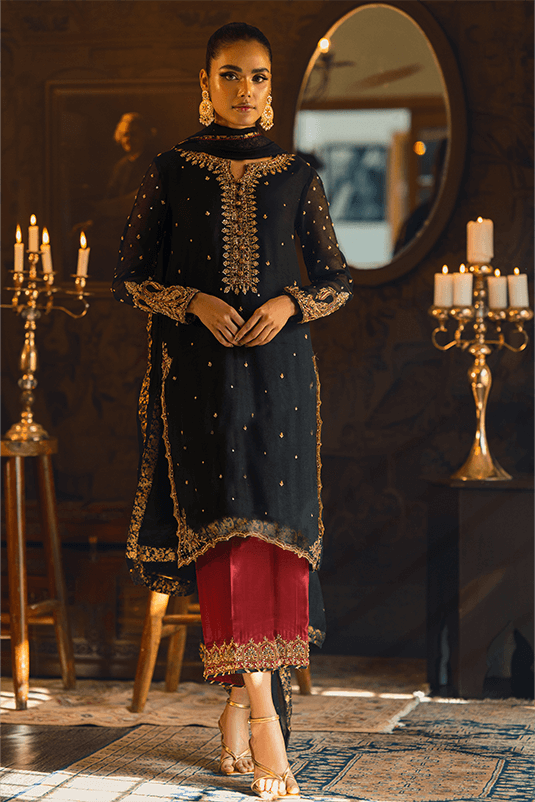 Qarmazi By Zaaviay Stitched Alya (Three Piece)