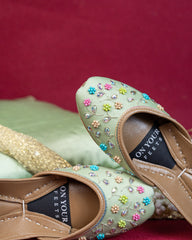 On Your Feets Emb Khussa-Mint Blossom