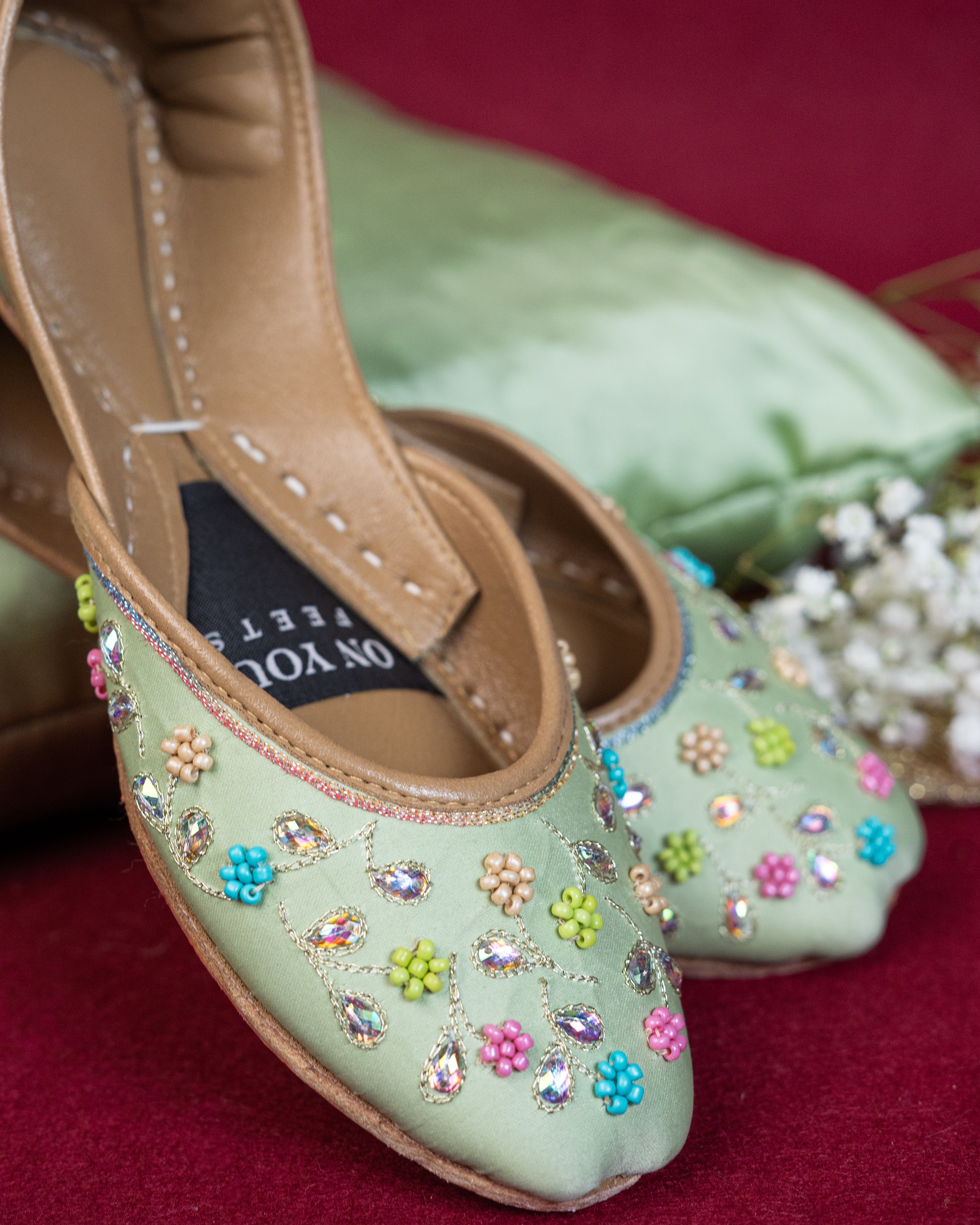 On Your Feets Emb Khussa-Mint Blossom