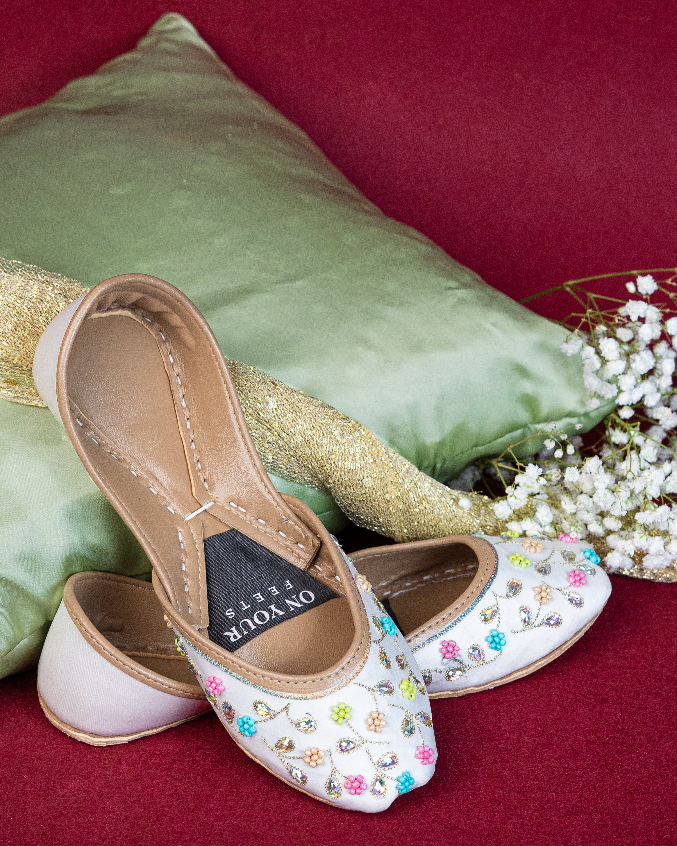 On Your Feets Emb Khussa-Ivory Blossom