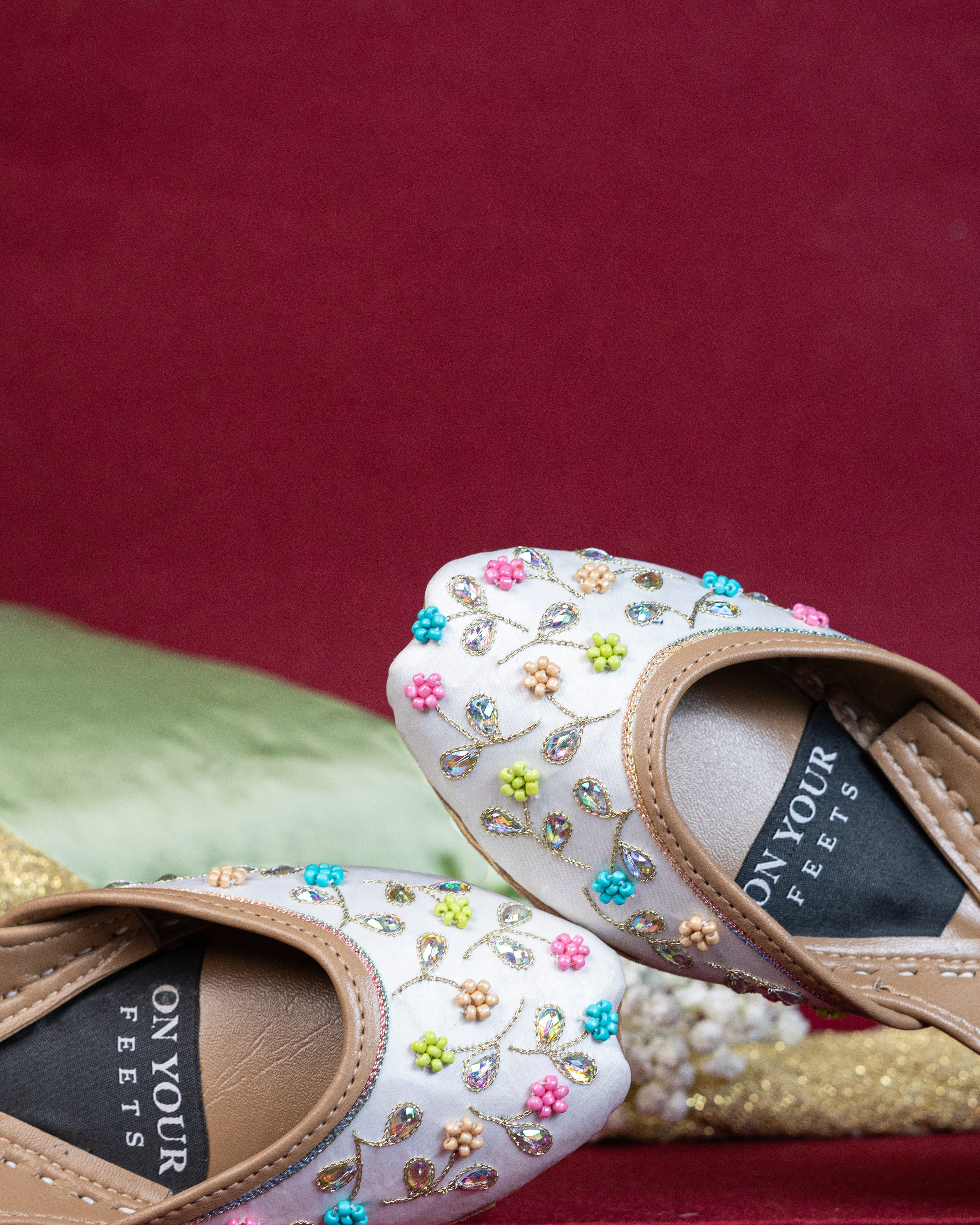 On Your Feets Emb Khussa-Ivory Blossom