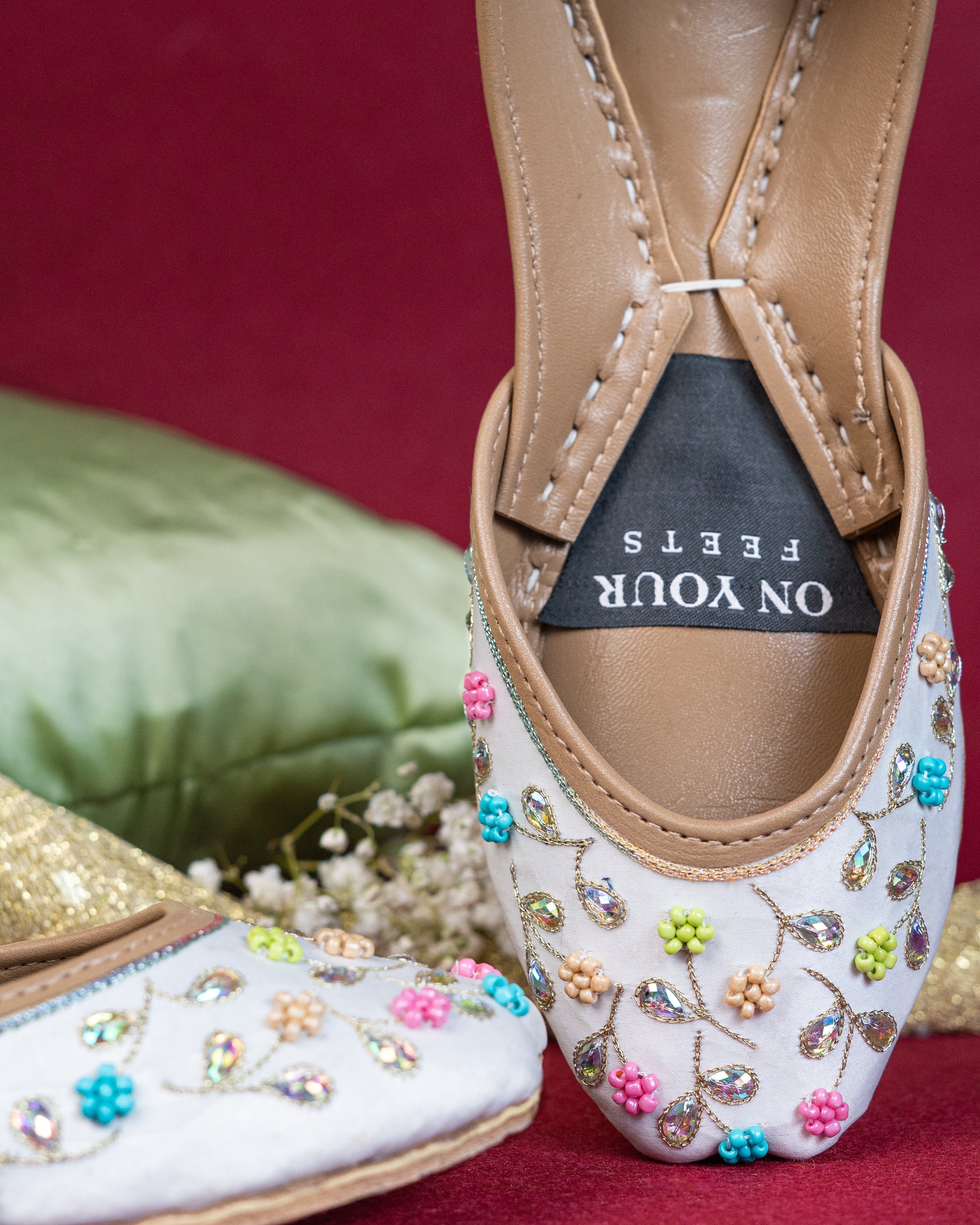 On Your Feets Emb Khussa-Ivory Blossom