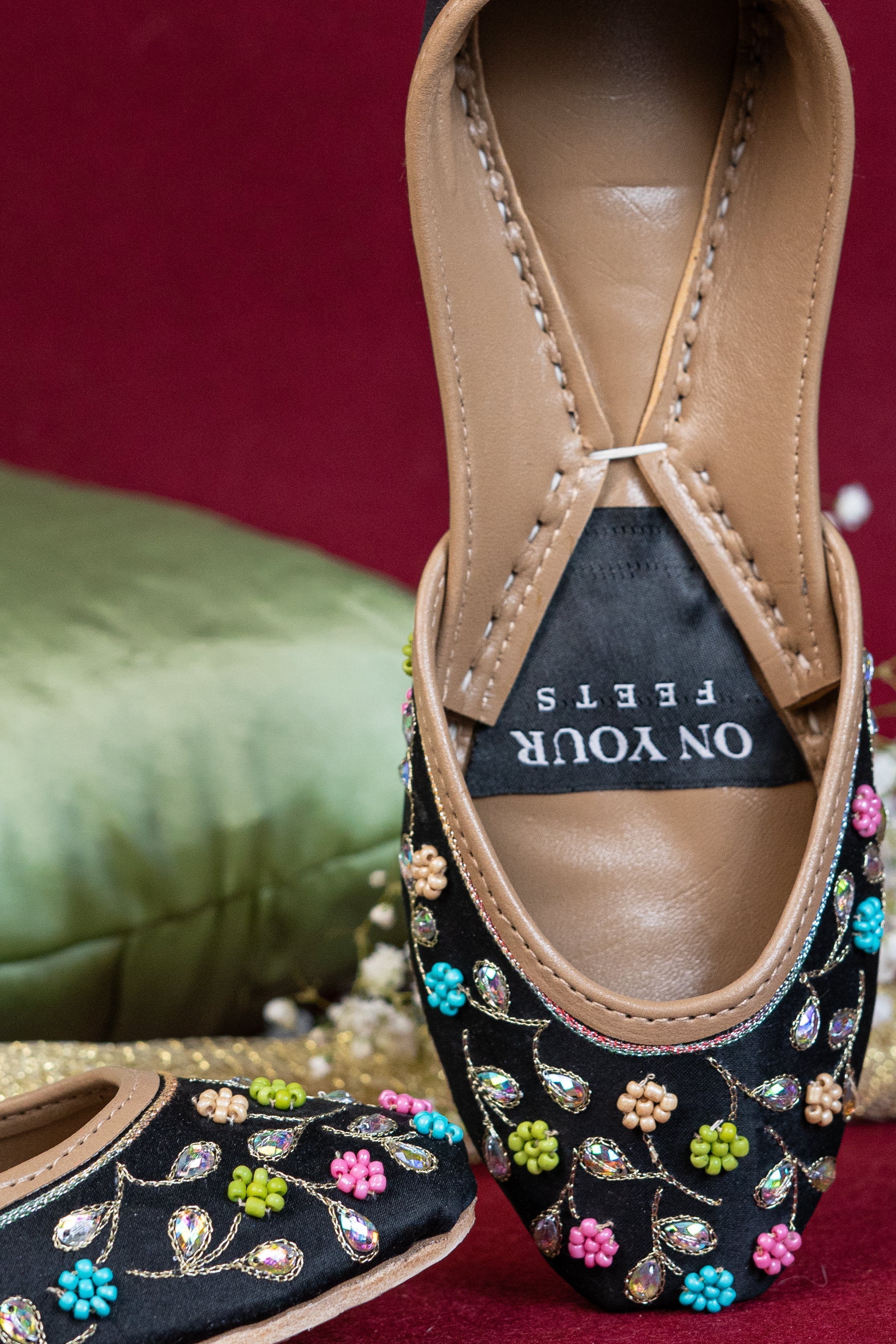 On Your Feets Casual Khussa-Midnight Bloom